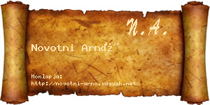 Novotni Arnó névjegykártya